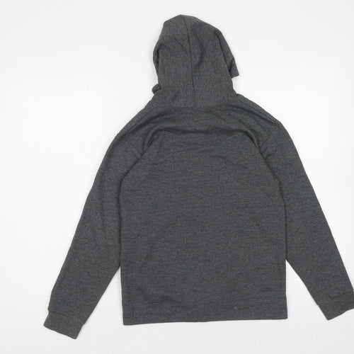 Hanes Boys Grey Cotton Full Zip Hoodie Size 10 Years Zip - T-Rex