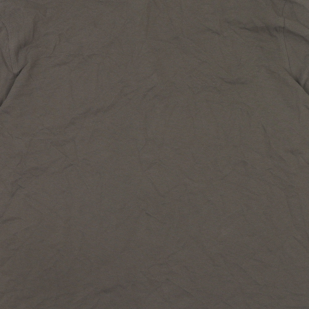 Marks and Spencer Mens Green Cotton Polo Size XL Collared Button
