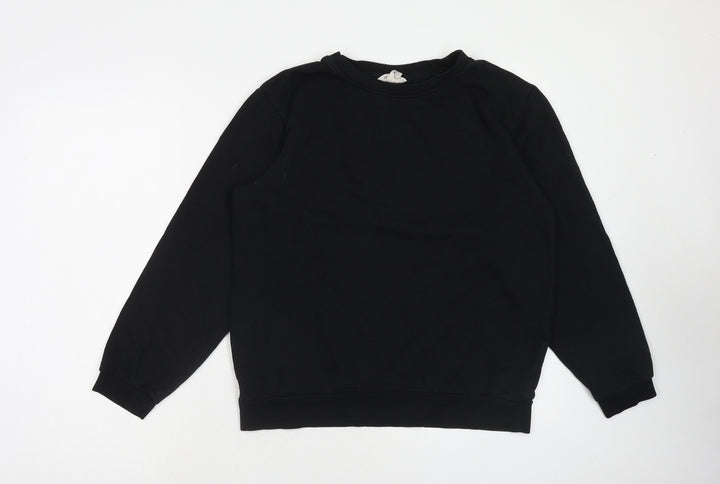 H&M Boys Black Cotton Pullover Sweatshirt Size 12 Years Pullover