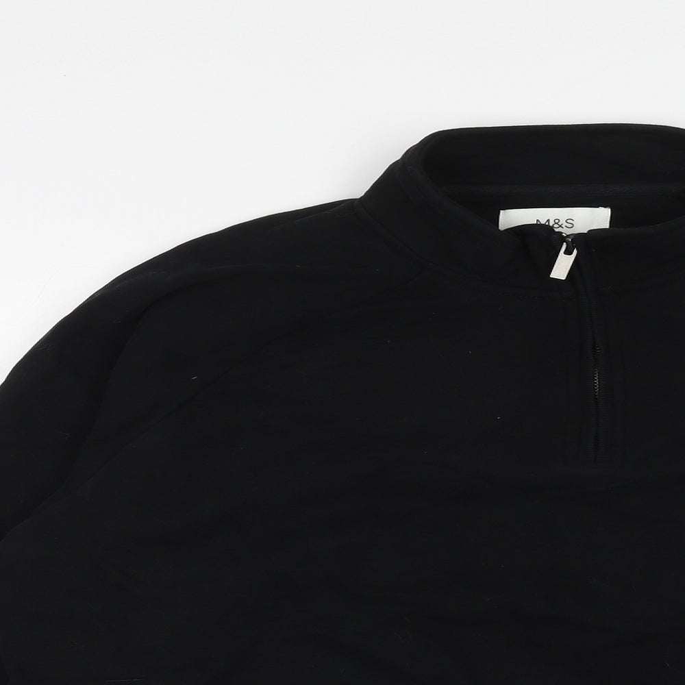 Marks and Spencer Mens Black Cotton Pullover Sweatshirt Size 3XL