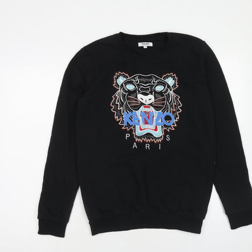 KENZO Mens Black Cotton Pullover Sweatshirt Size S - Lion Kenzo Paris