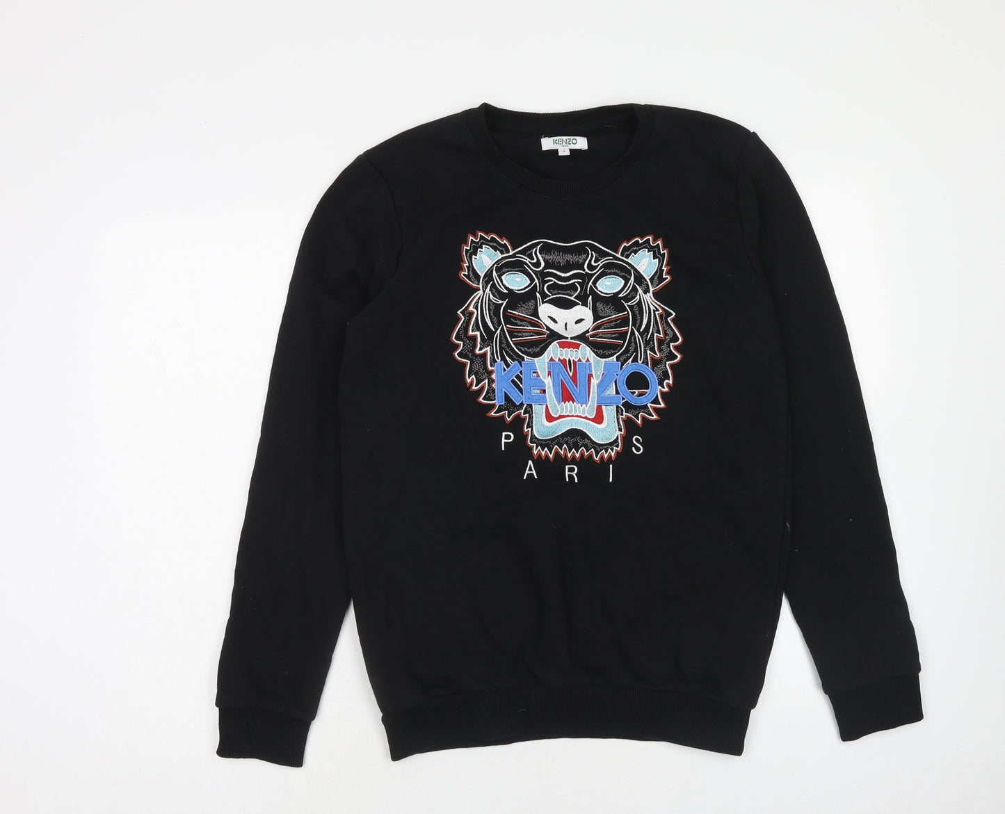 KENZO Mens Black Cotton Pullover Sweatshirt Size S - Lion Kenzo Paris