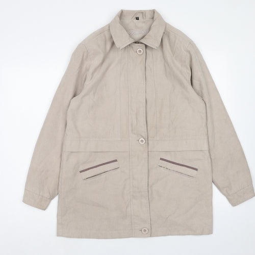 Finesse Womens Beige Jacket Size 12 Zip