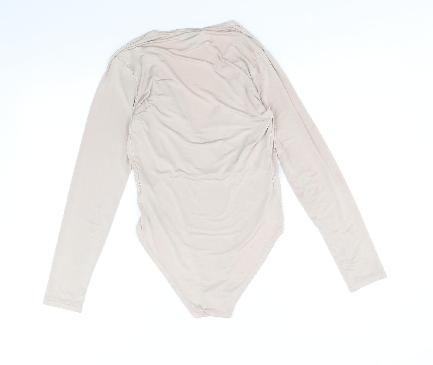 Atmosphere Womens Beige Polyester Bodysuit One-Piece Size 12 Snap