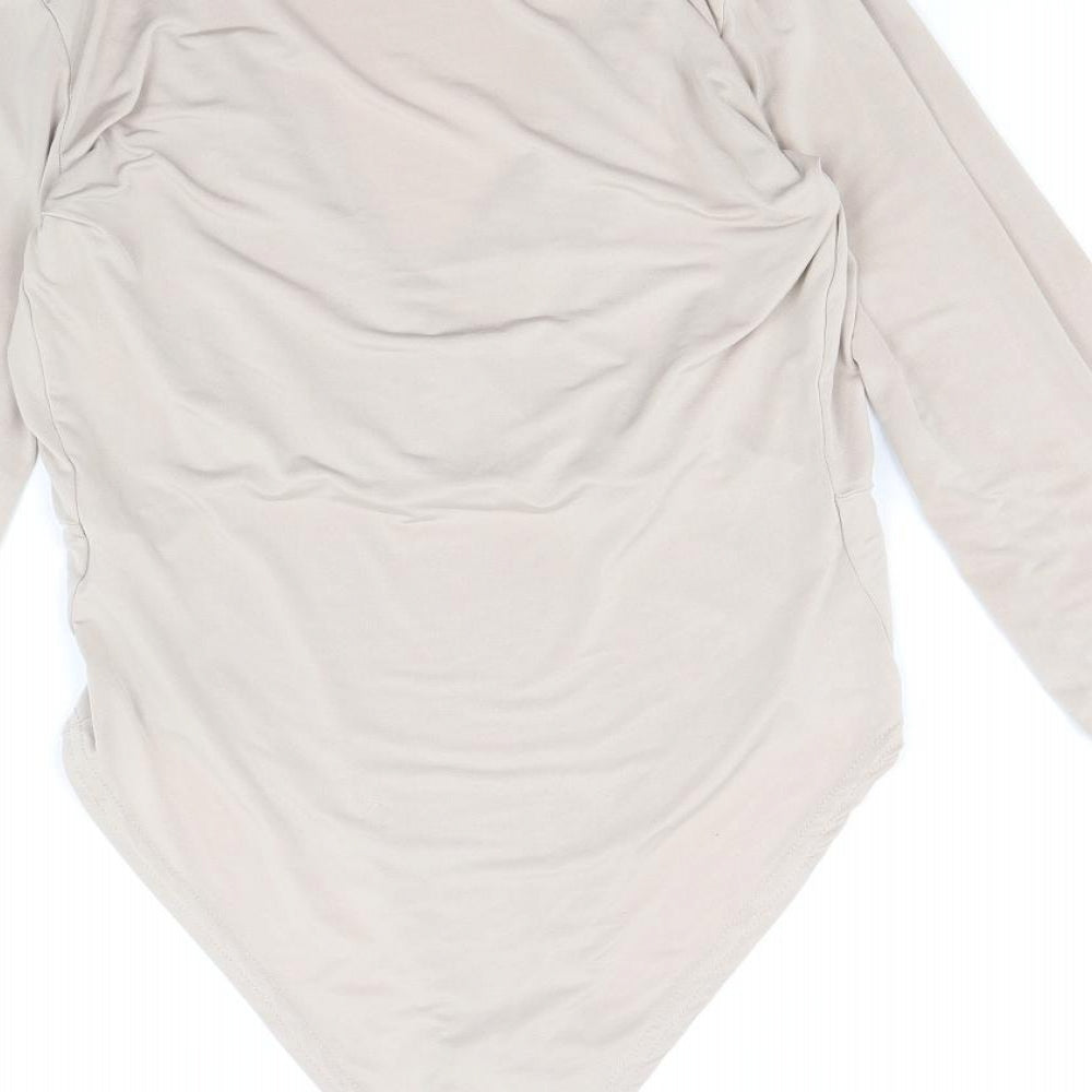 Atmosphere Womens Beige Polyester Bodysuit One-Piece Size 12 Snap
