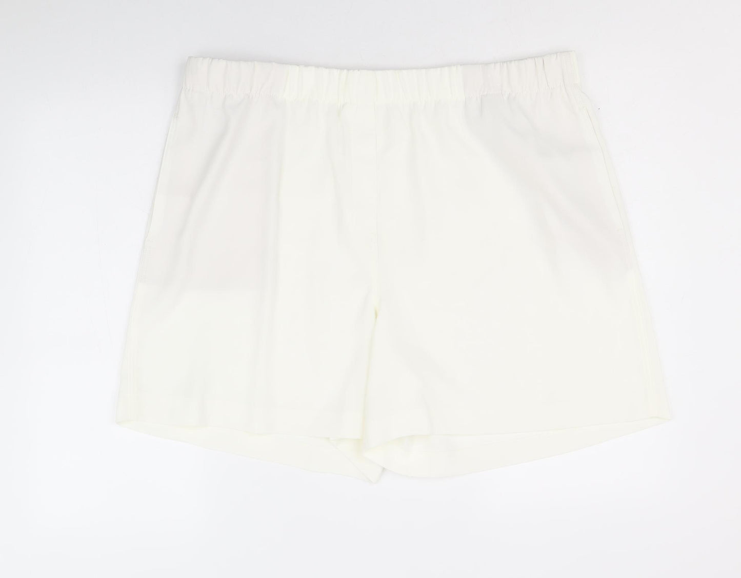 Marks and Spencer Womens Ivory Polyester Basic Shorts Size 20 Regular Pull On