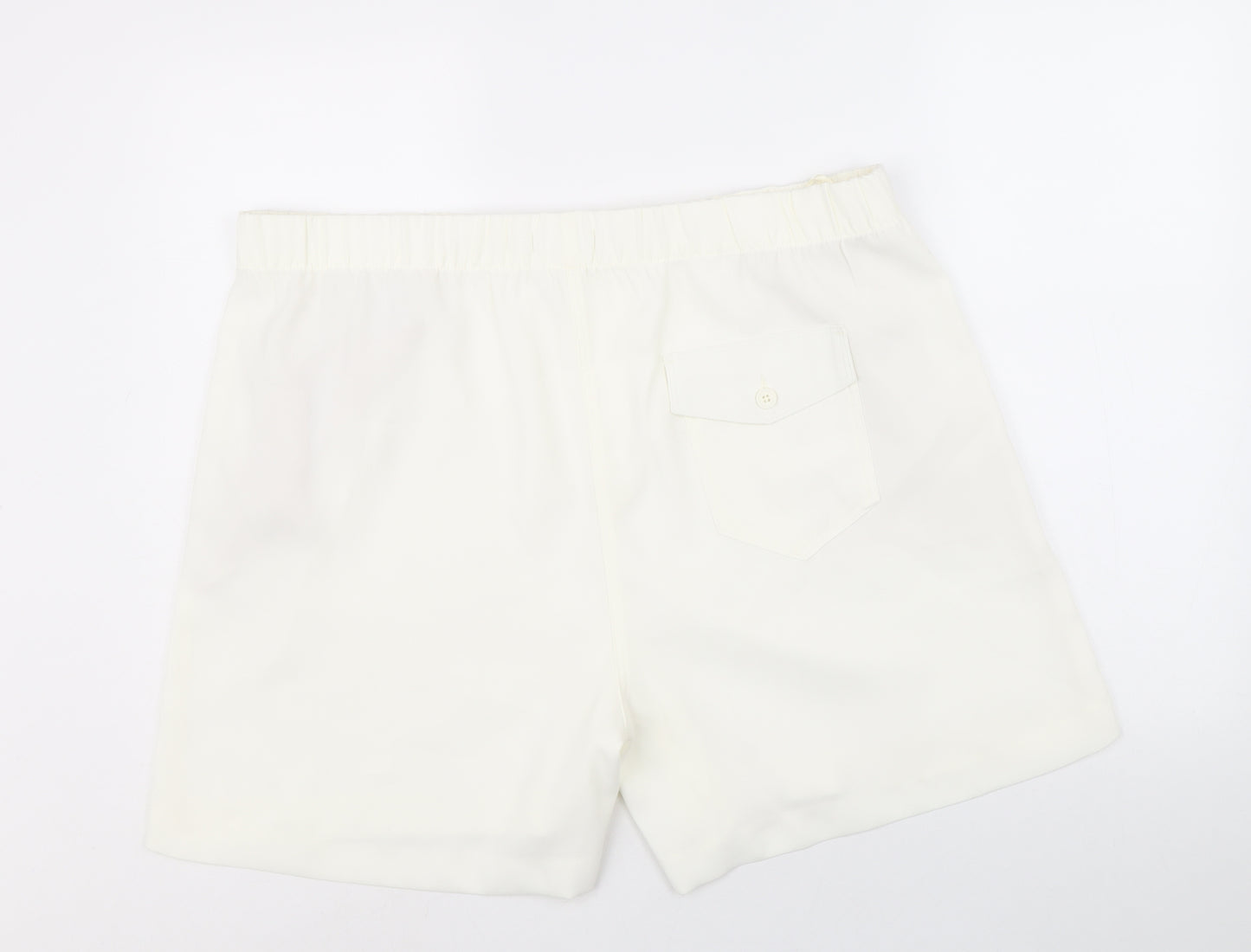 Marks and Spencer Womens Ivory Polyester Basic Shorts Size 20 Regular Pull On