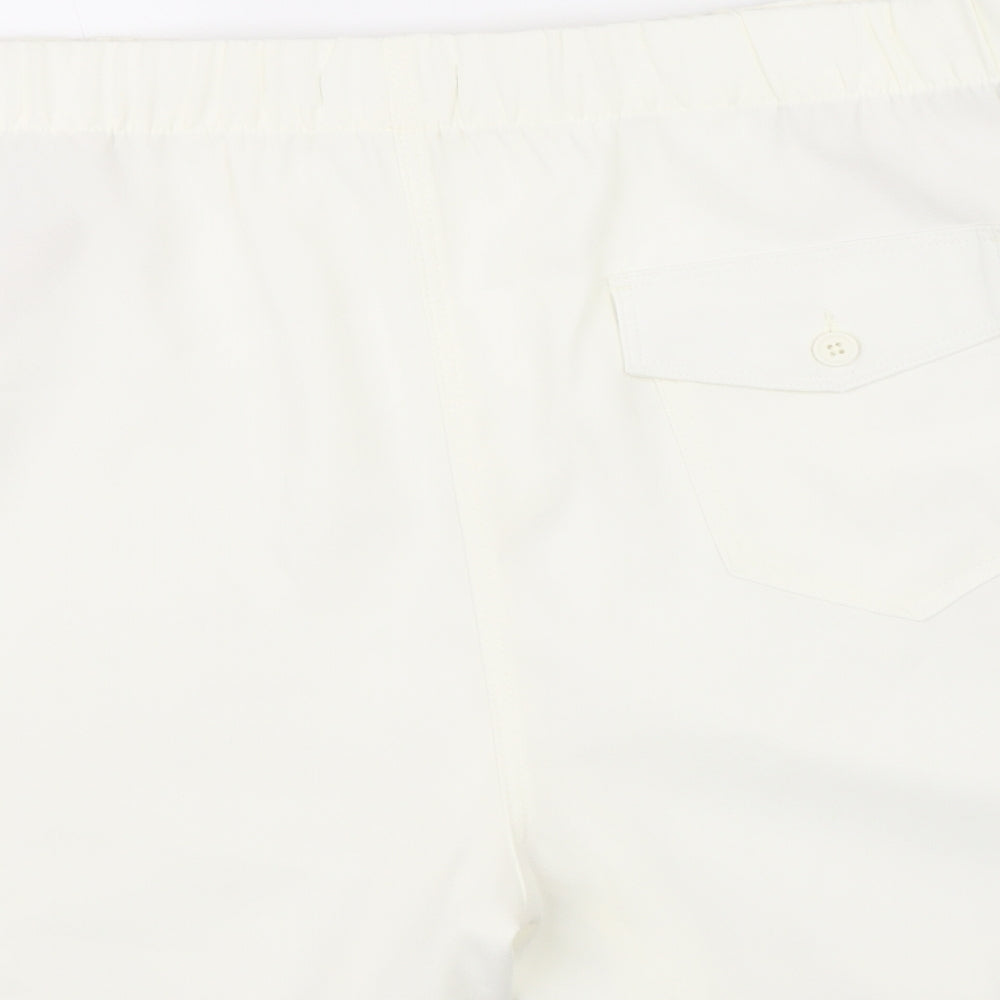 Marks and Spencer Womens Ivory Polyester Basic Shorts Size 20 Regular Pull On