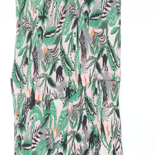 NEXT Girls Green Geometric Viscose Jumpsuit One-Piece Size 10 Years Pullover - Leaf Print