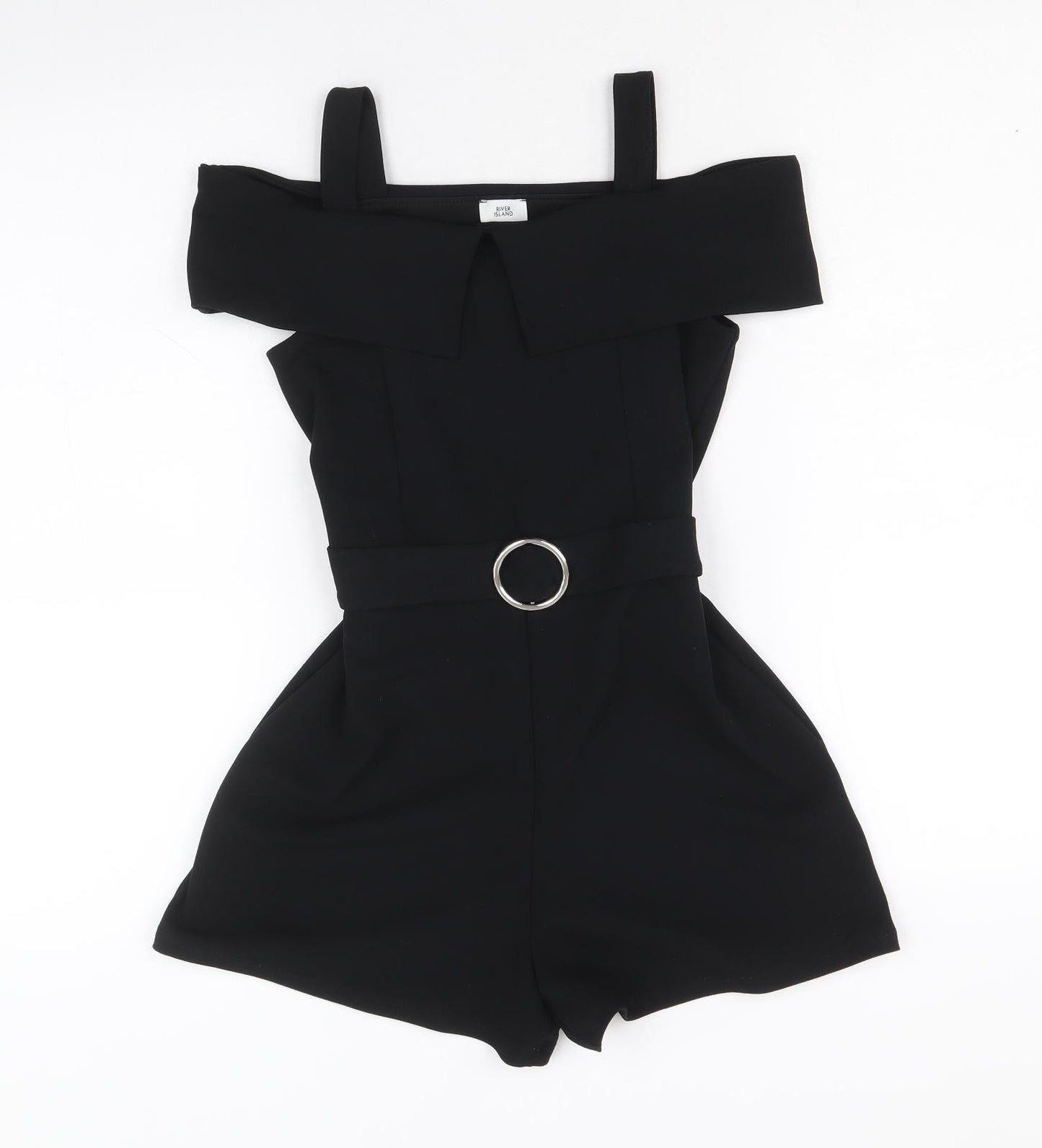 River Island Girls Black Polyester Playsuit One-Piece Size 9-10 Years Pullover