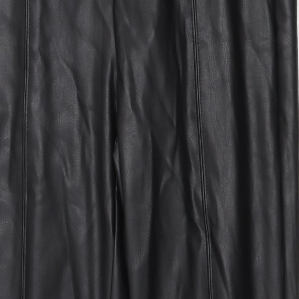 Marks and Spencer Womens Black Polyester Jogger Leggings Size 12 - Faux Leather