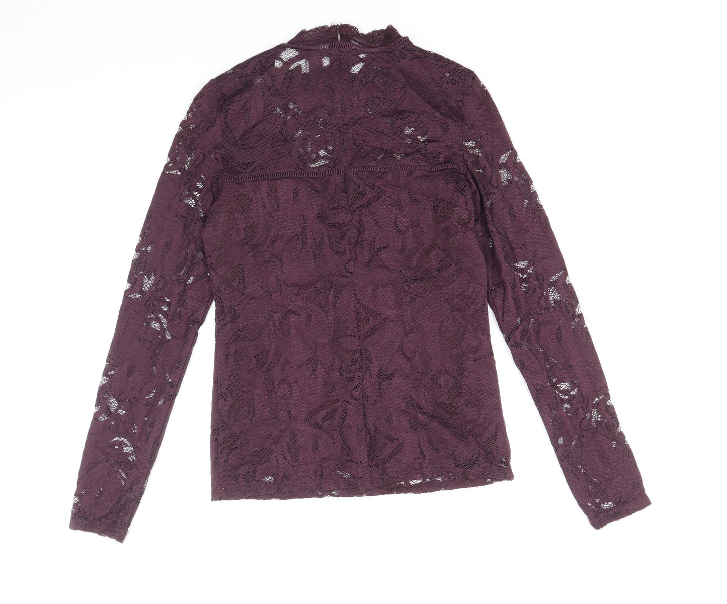 VILA Womens Purple Polyamide Basic Blouse Size XS Round Neck