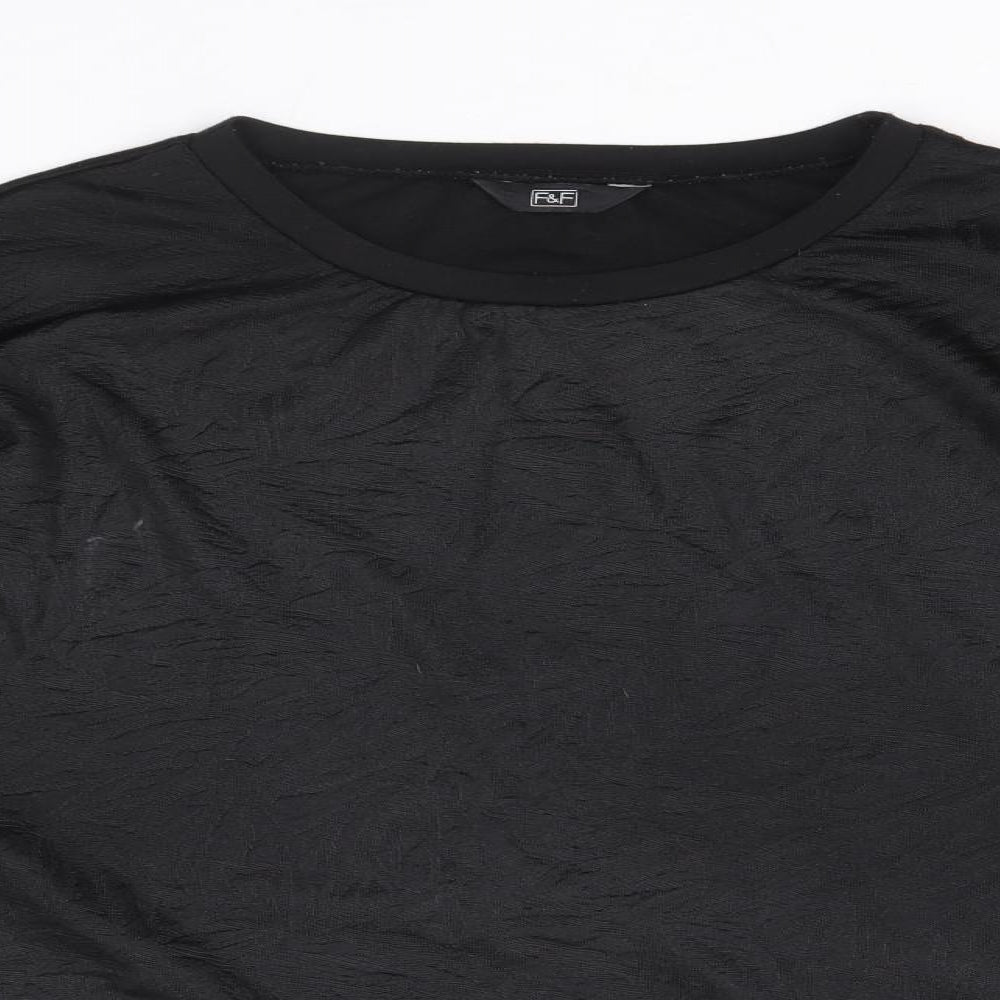 F&F Womens Black Polyester Pullover Sweatshirt Size 16 Pullover