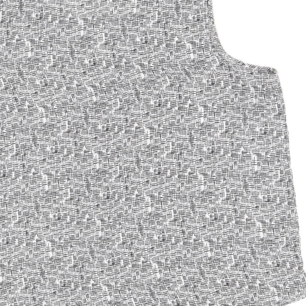 Primark Womens Black Geometric Polyester Basic Tank Size 20 Round Neck