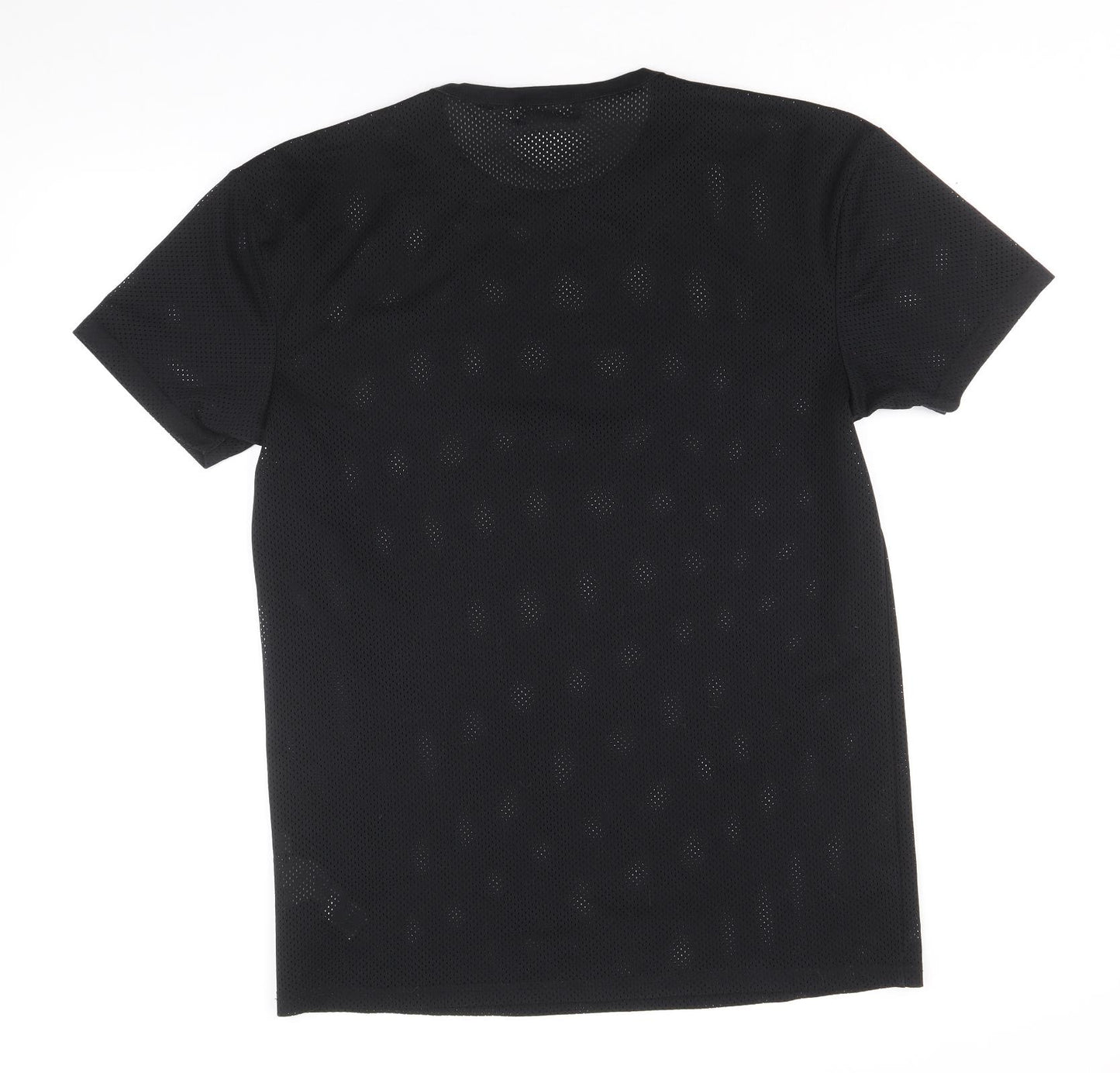 Topman Mens Black Polyester T-Shirt Size S Round Neck - Fishnet