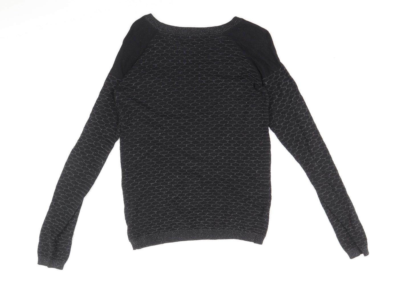 NEXT Womens Black Round Neck Cotton Pullover Jumper Size 6