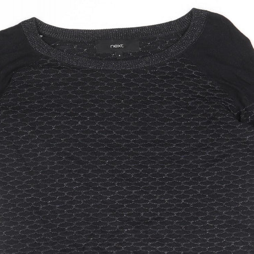 NEXT Womens Black Round Neck Cotton Pullover Jumper Size 6