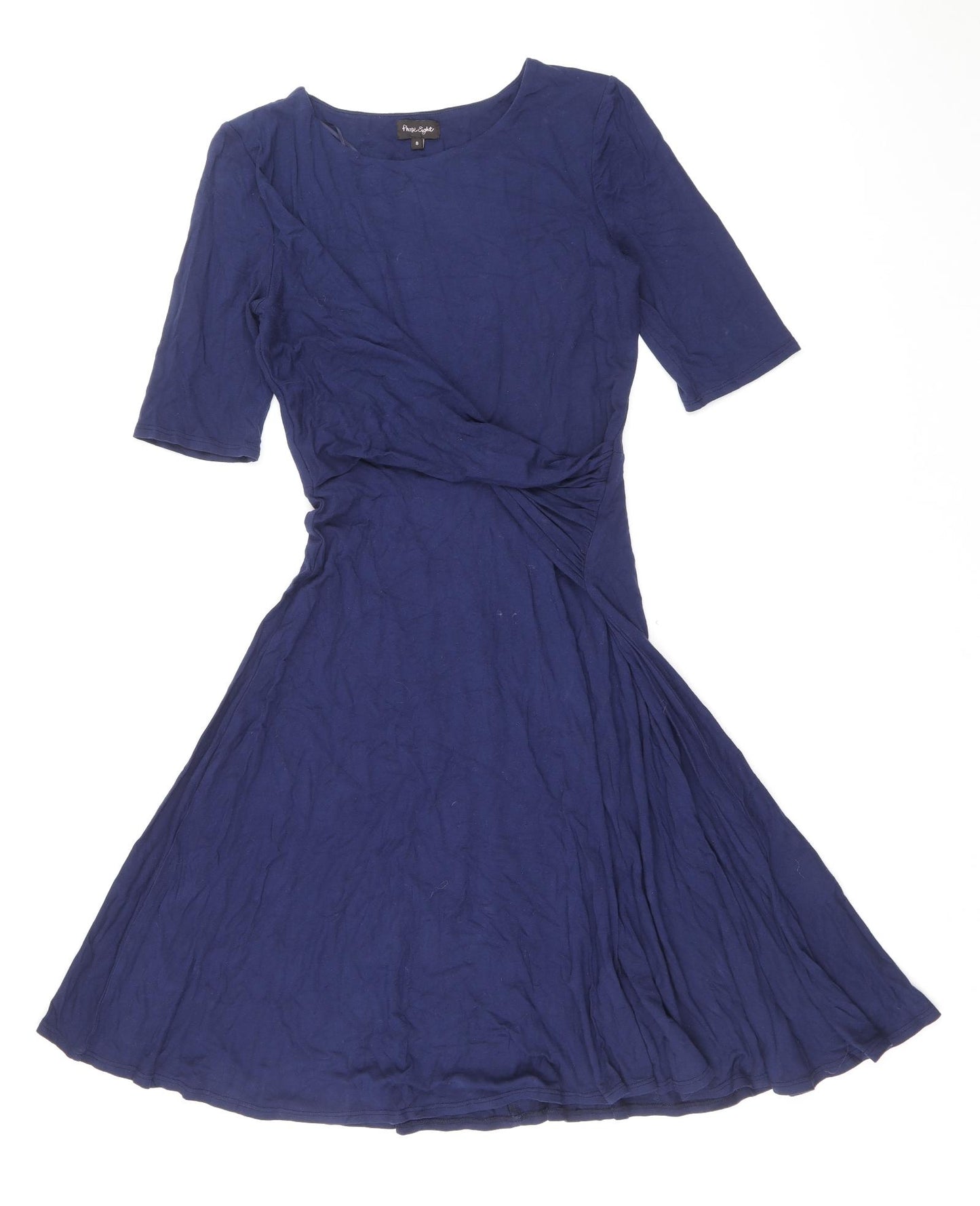 Phase Eight Womens Blue Viscose Trapeze & Swing Size 8 Round Neck Pullover