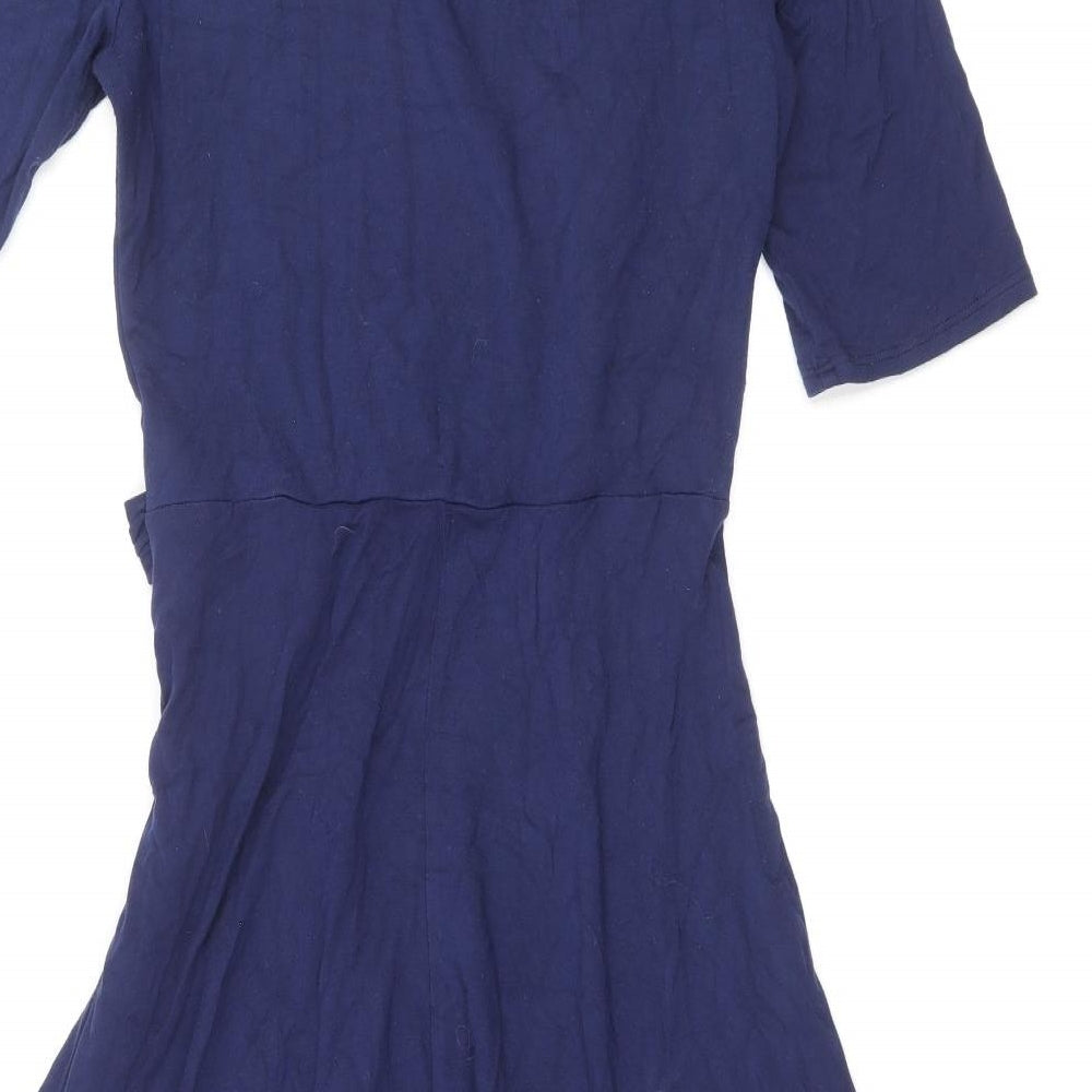 Phase Eight Womens Blue Viscose Trapeze & Swing Size 8 Round Neck Pullover