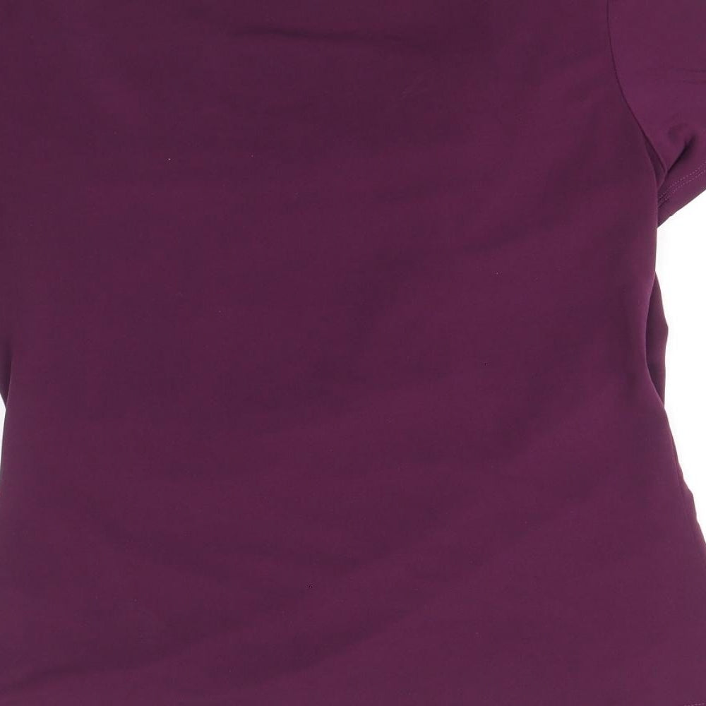 Jasper Conran Womens Purple Polyester Basic T-Shirt Size 14 V-Neck - Ruched