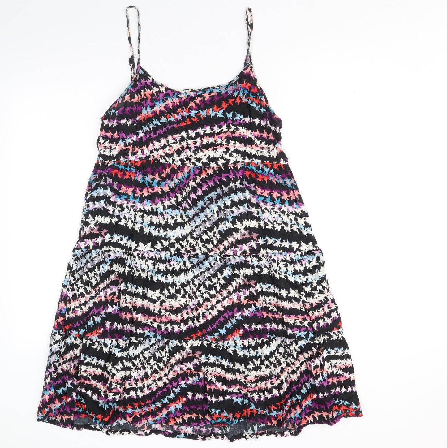 Kana Womens Multicoloured Geometric Viscose A-Line Size L Scoop Neck Pullover - Butterfly