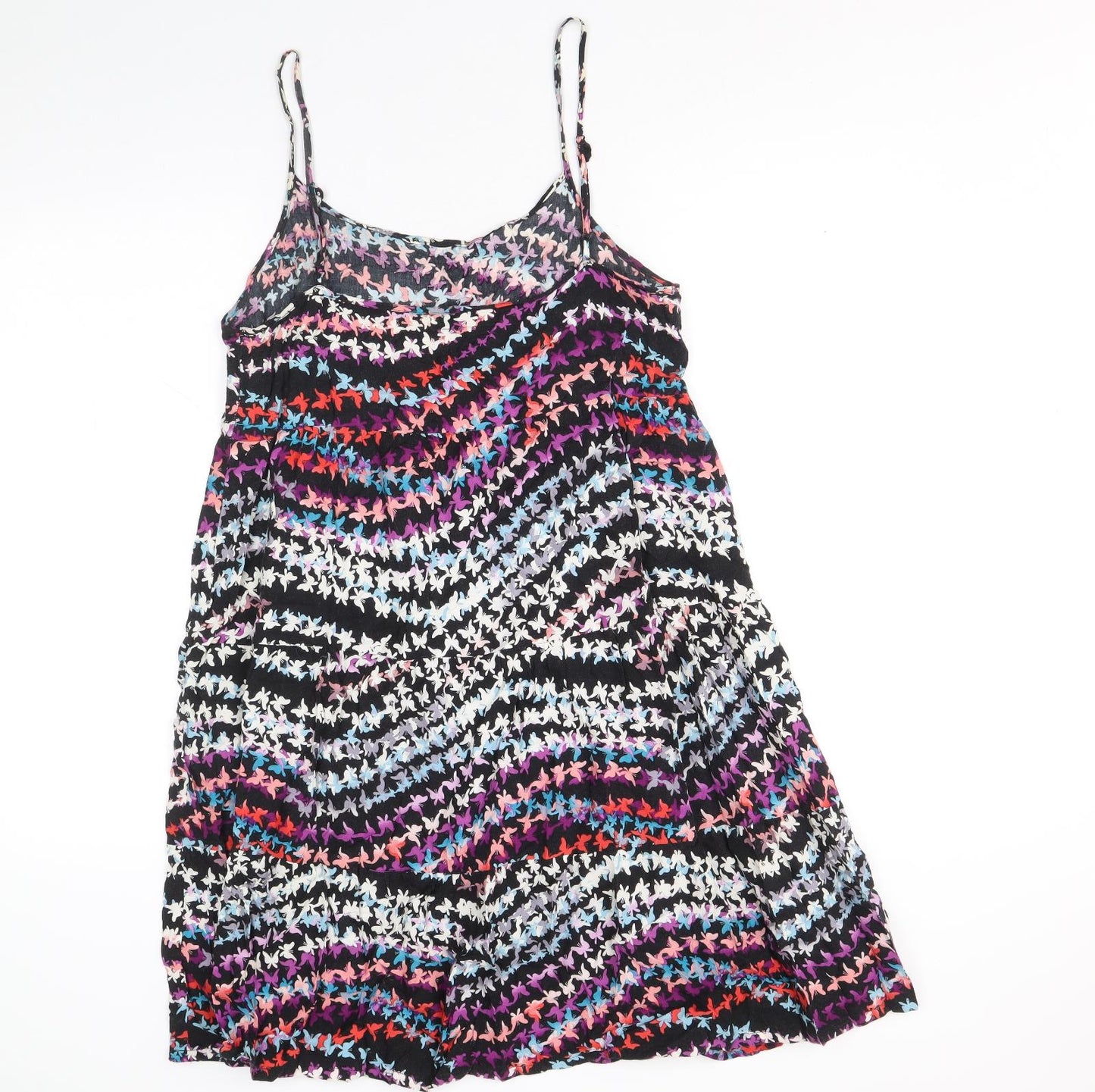 Kana Womens Multicoloured Geometric Viscose A-Line Size L Scoop Neck Pullover - Butterfly