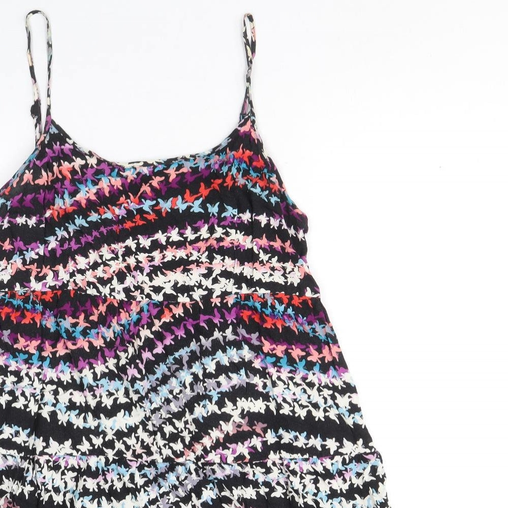 Kana Womens Multicoloured Geometric Viscose A-Line Size L Scoop Neck Pullover - Butterfly