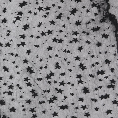 Glamourous Womens Black Geometric Polyester Tunic T-Shirt Size 8 Round Neck - Stars