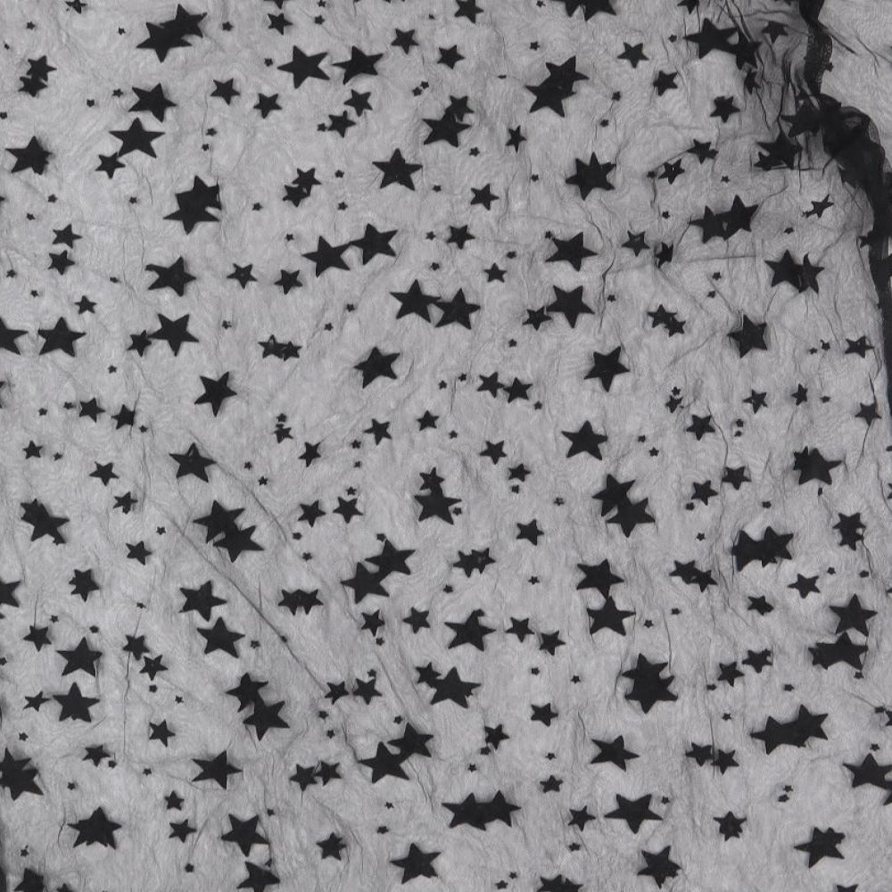 Glamourous Womens Black Geometric Polyester Tunic T-Shirt Size 8 Round Neck - Stars