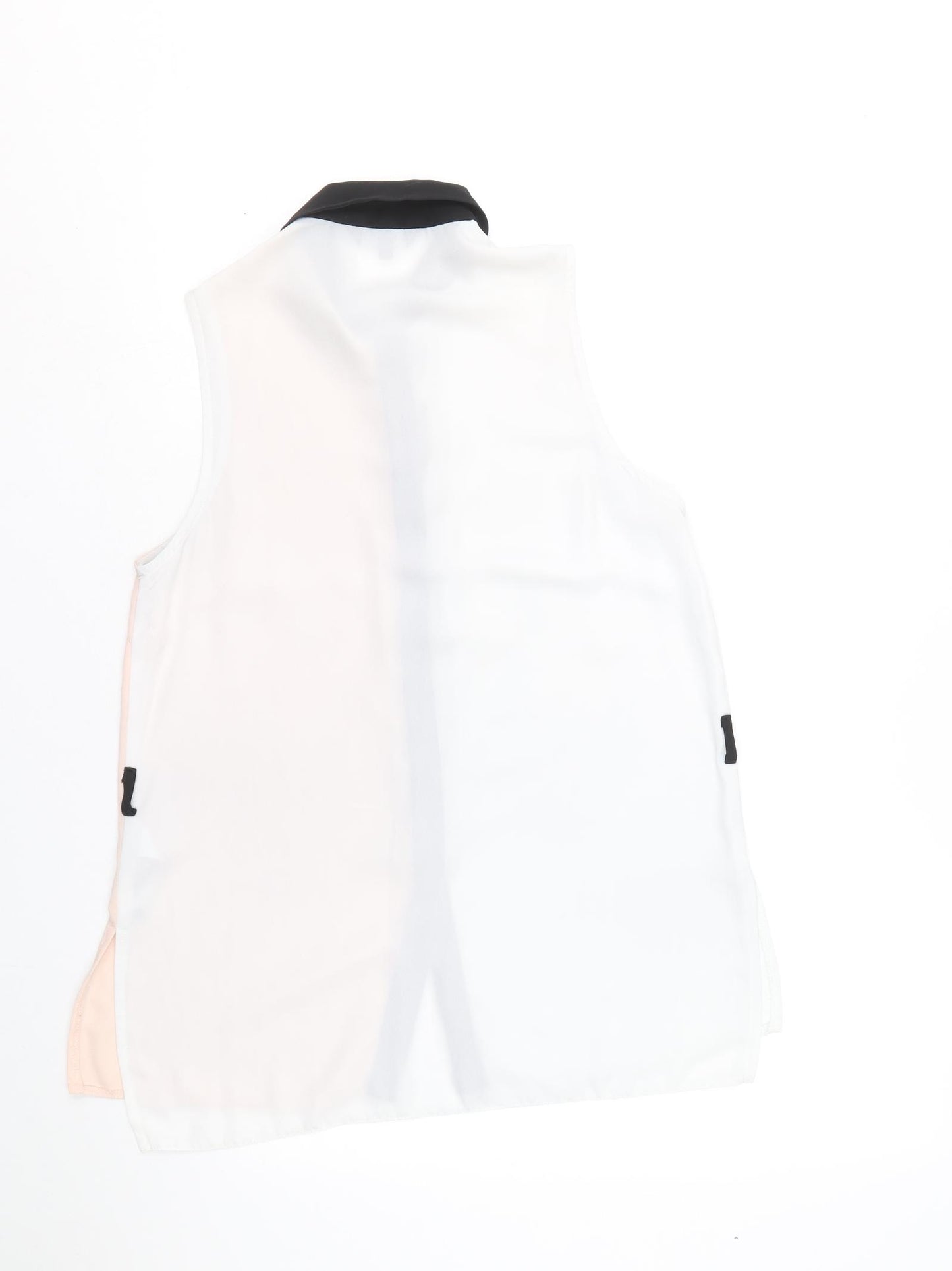 New Look Womens White Polyester Tunic Button-Up Size 10 Collared