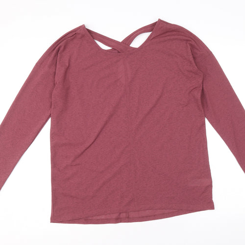 NEXT Womens Purple Polyester Basic Blouse Size 12 Scoop Neck - Cross Back Cut Out Detail