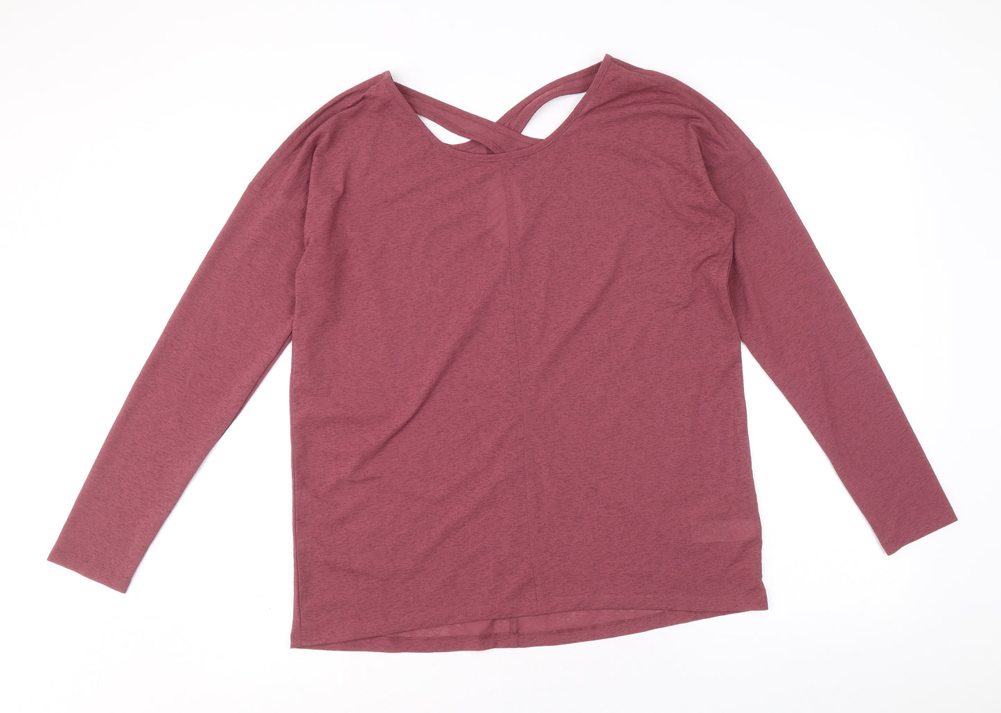 NEXT Womens Purple Polyester Basic Blouse Size 12 Scoop Neck - Cross Back Cut Out Detail