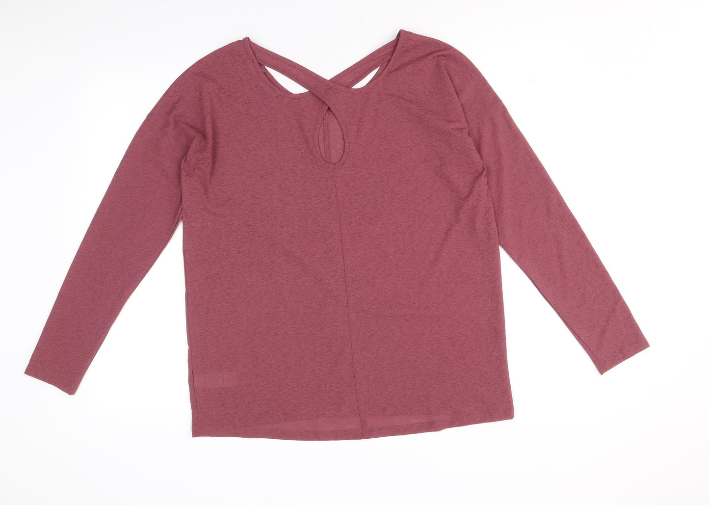 NEXT Womens Purple Polyester Basic Blouse Size 12 Scoop Neck - Cross Back Cut Out Detail