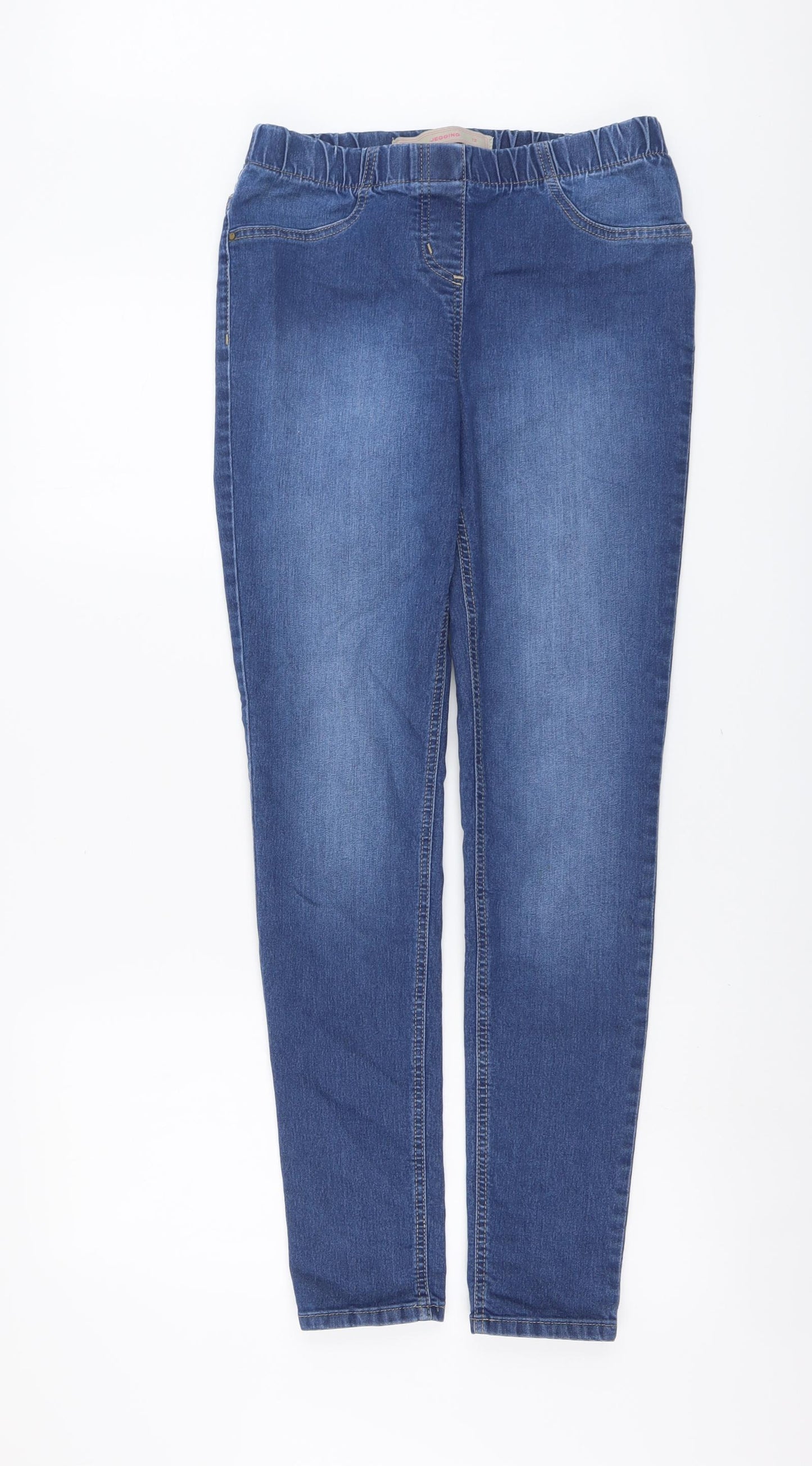 TU Womens Blue Cotton Jegging Jeans Size 12 L29 in Regular