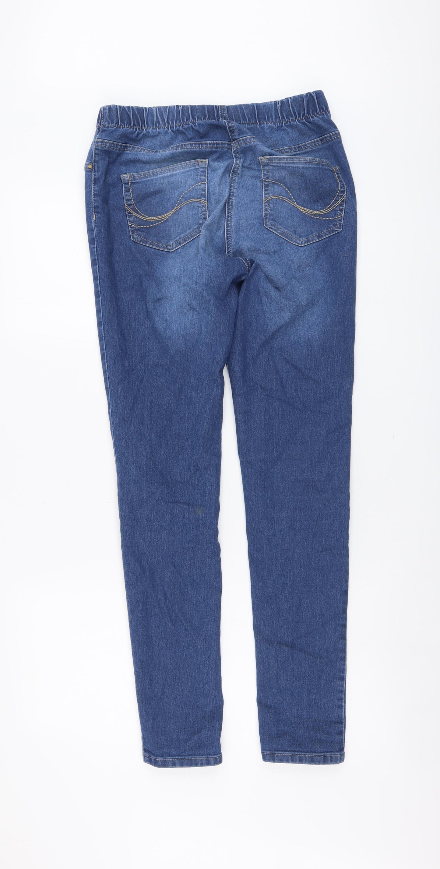 TU Womens Blue Cotton Jegging Jeans Size 12 L29 in Regular