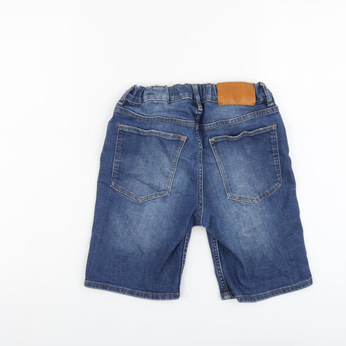 H&M Boys Blue Cotton Bermuda Shorts Size 10-11 Years Regular Buckle - Distressed