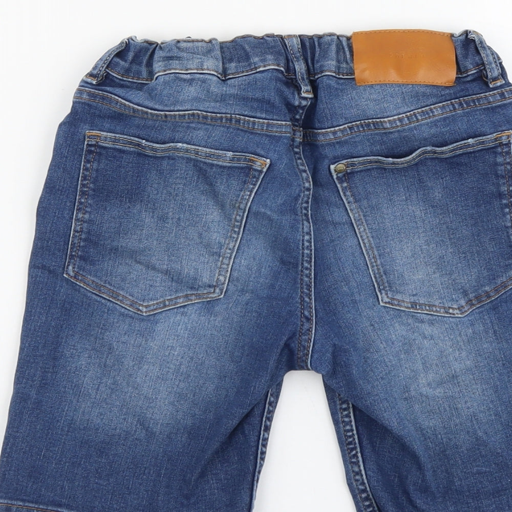 H&M Boys Blue Cotton Bermuda Shorts Size 10-11 Years Regular Buckle - Distressed