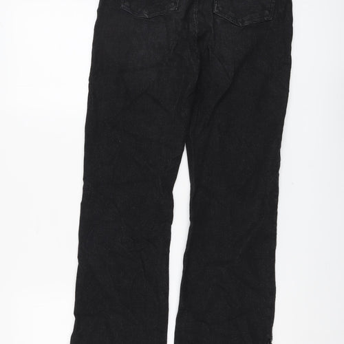 Boohoo Womens Black Cotton Straight Jeans Size 8 L33 in Regular Button