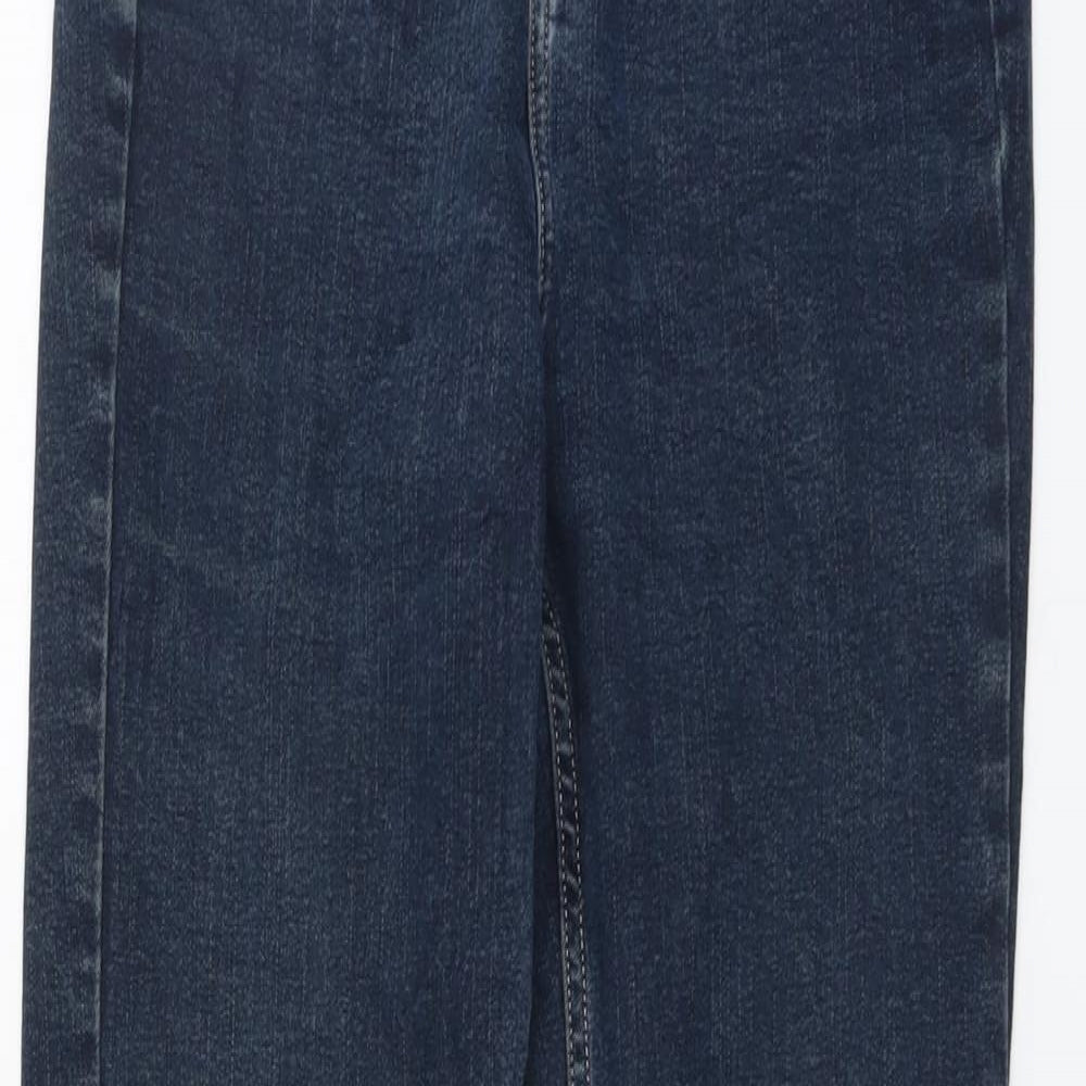 Marks and Spencer Womens Blue Cotton Straight Jeans Size 12 L30 in Regular Button