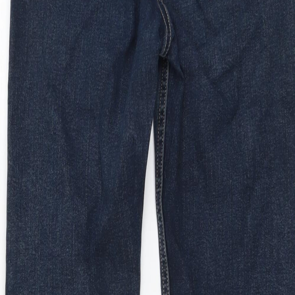 Marks and Spencer Womens Blue Cotton Straight Jeans Size 12 L30 in Regular Button