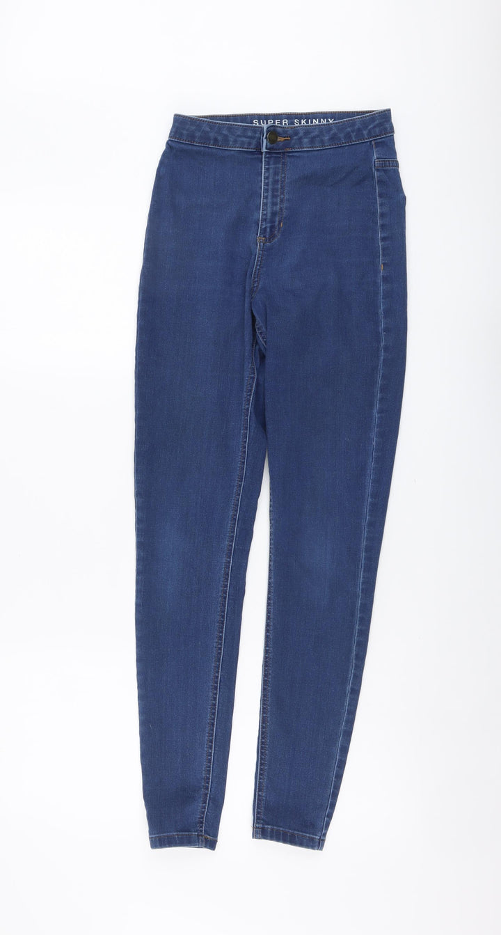 Marks and Spencer Womens Blue Cotton Jegging Jeans Size 8 L28 in Regular Button