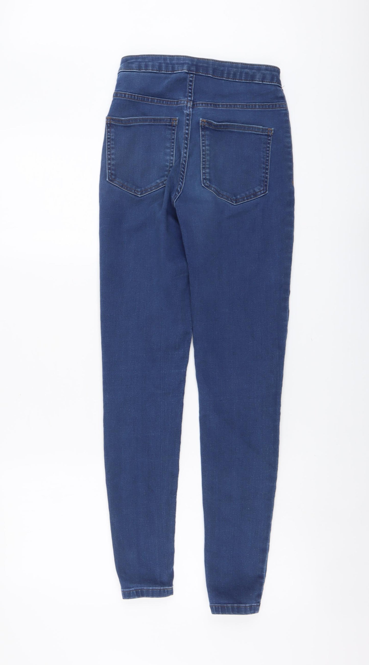 Marks and Spencer Womens Blue Cotton Jegging Jeans Size 8 L28 in Regular Button