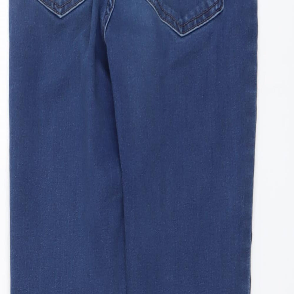 Marks and Spencer Womens Blue Cotton Jegging Jeans Size 8 L28 in Regular Button