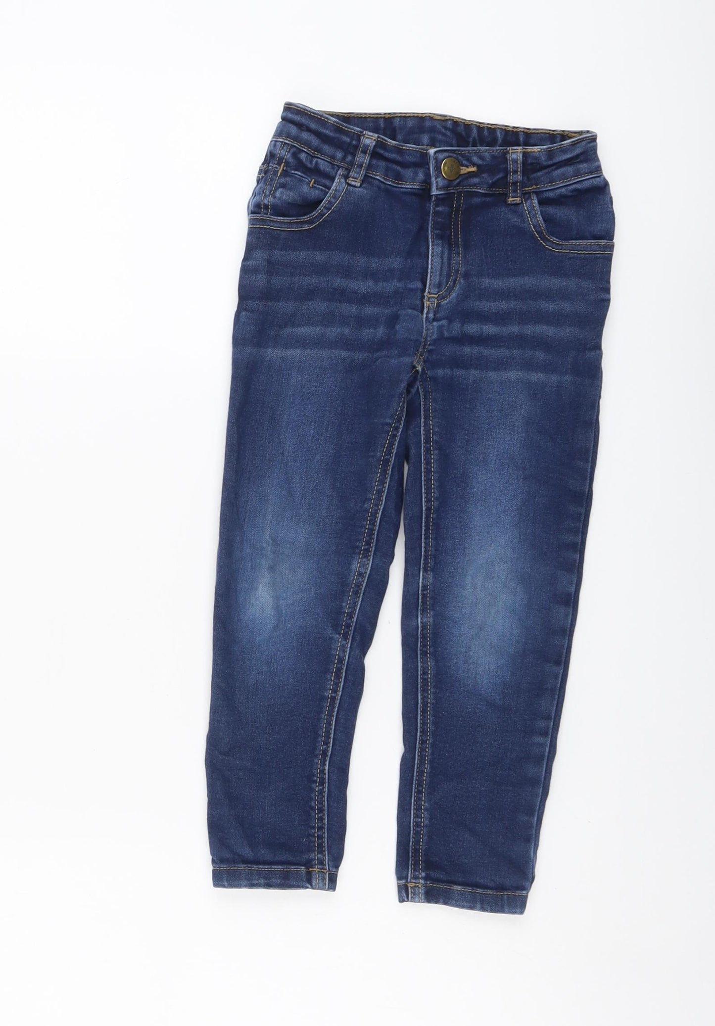 Nutmeg Boys Blue Cotton Tapered Jeans Size 4-5 Years Regular Button