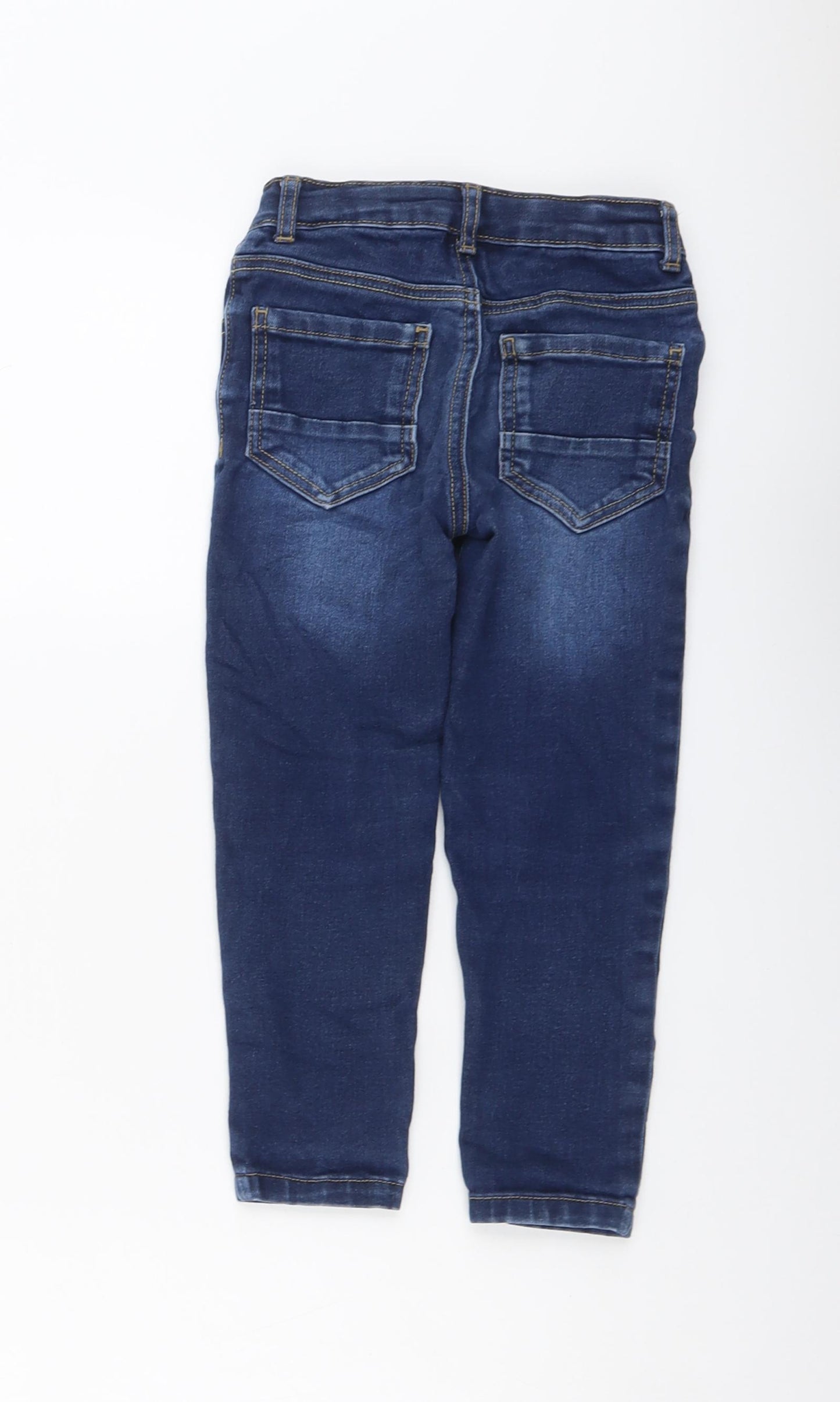 Nutmeg Boys Blue Cotton Tapered Jeans Size 4-5 Years Regular Button