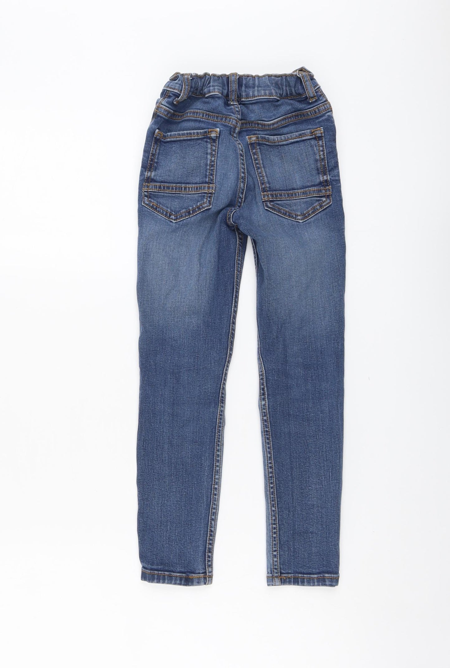 TU Boys Blue Cotton Straight Jeans Size 7 Years Regular Button