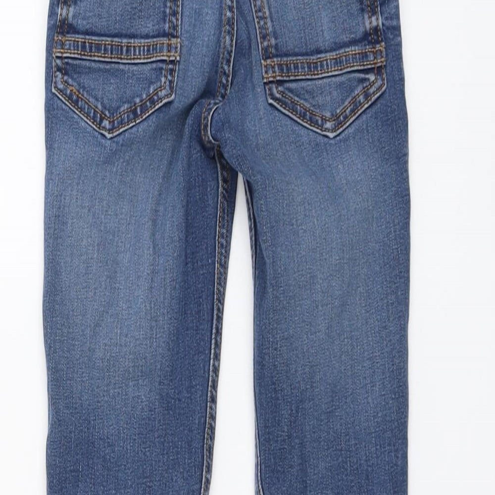 TU Boys Blue Cotton Straight Jeans Size 7 Years Regular Button
