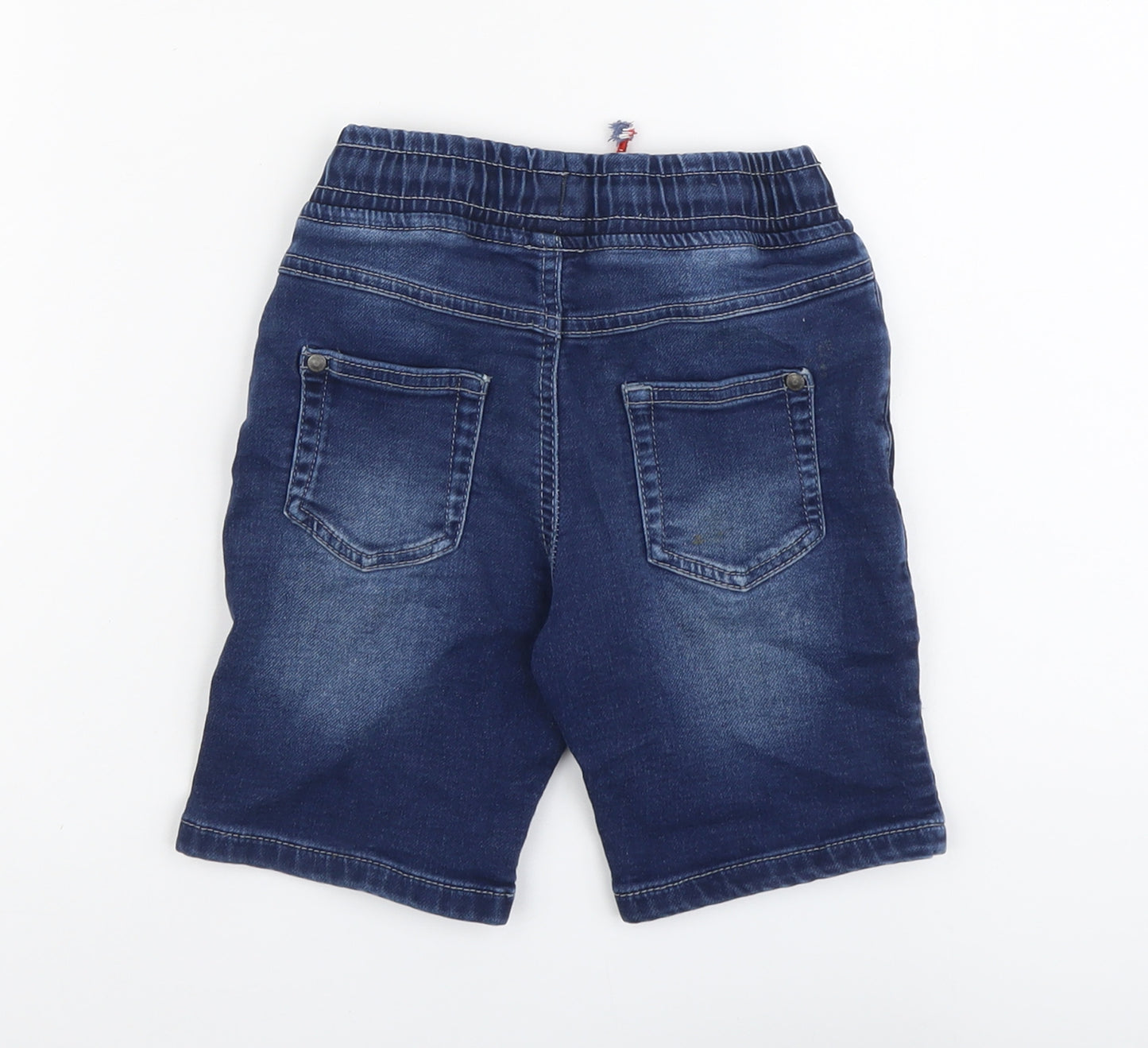 George Boys Blue Cotton Bermuda Shorts Size 4-5 Years Regular Drawstring