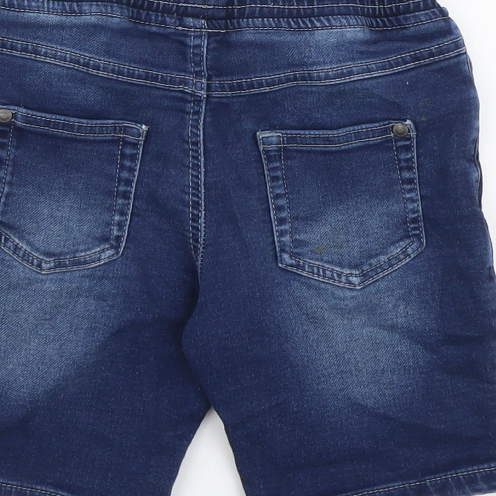 George Boys Blue Cotton Bermuda Shorts Size 4-5 Years Regular Drawstring