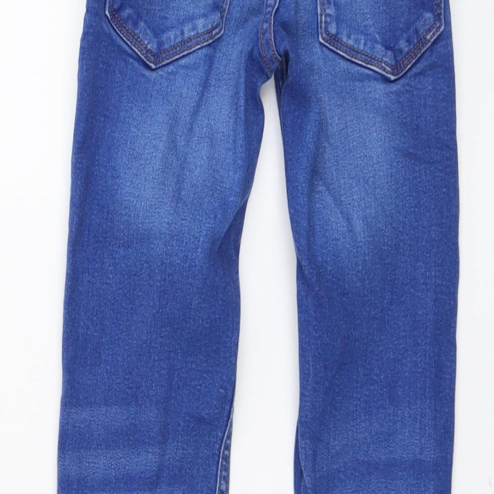 NEXT Boys Blue Cotton Straight Jeans Size 6 Years Regular Button